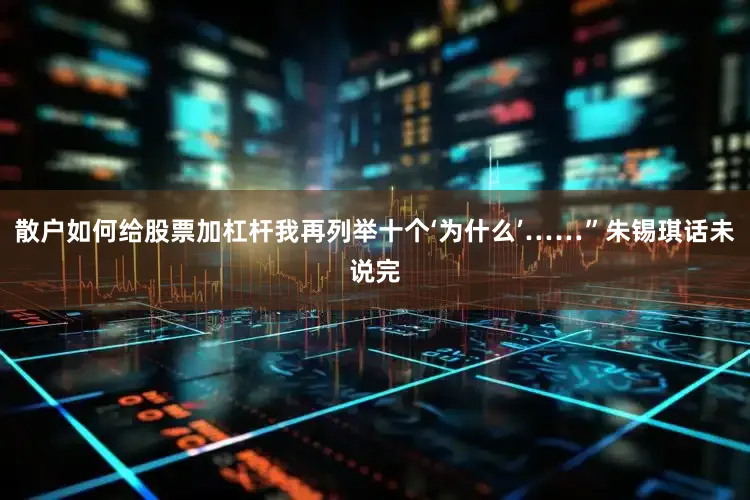 散户如何给股票加杠杆我再列举十个‘为什么’……”朱锡琪话未说完